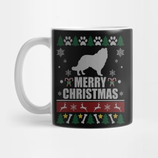 Rough Border Collie Christmas Mug